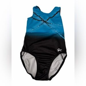 GK Elite Leotard  Girl Gymnastics Dance  Black blue size CL